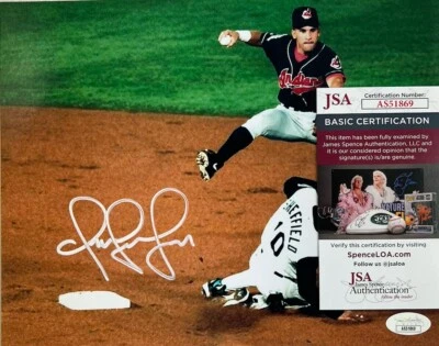 Omar Vizquel "Little O" Cleveland Guardians Signed Autographed 8X10 JSA COA - Image 1 of 4