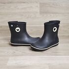 Crocs Jaunt Shorty Black White Pull-On Rain Boots Shoes Women's Size 6