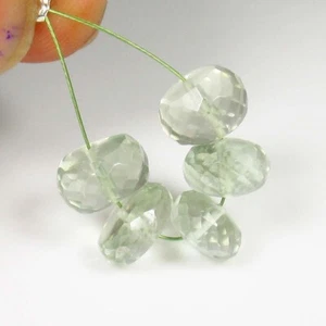 14.12 Ct Natural Green Amethyst Beautiful Drilled Faceted Beads 5 Pc's - A1806 - Picture 1 of 2