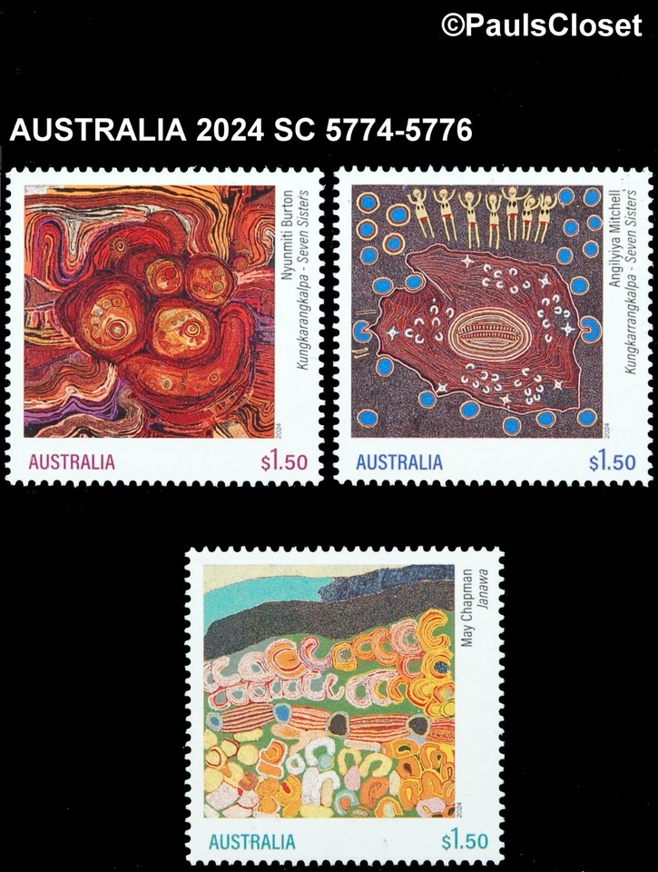 AUSTRALIA 2024 SC 5774-76 ABORIGINAL ART $1.50(3) MNH OG VF - Image 1 of 1