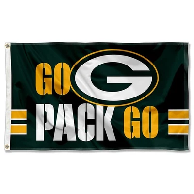 Bandera grande 3x5 pies Green Bay Packers Fan Go Pack Go Flag Foto 1 de 4