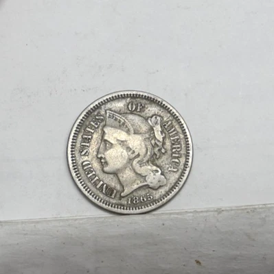 1865 3 CENT NICKEL WITH 180 DEGREE REVERSE - Image 1 of 2