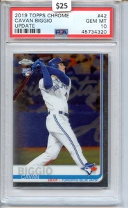 2019 Topps Chrome Update Cavan Biggio #42 RC PSA 10 Blue Jays RC - Picture 1 of 2