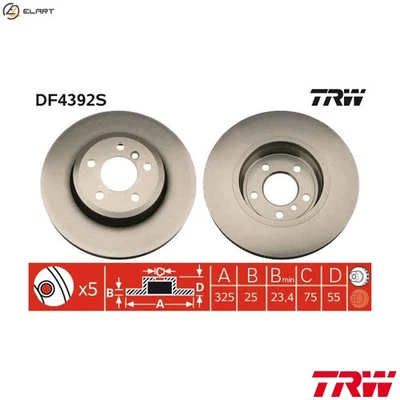 2x BRAKE DISC DF4392S FOR BMW X3/SAV/E83 N47D20C/A N46B20B M47D20 2.0L 4cyl 2.5L - Image 1 of 4