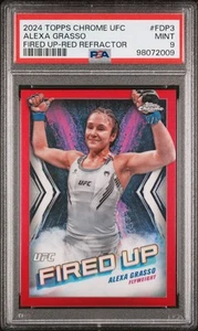 2024 Topps Chrome UFC Alexa Grasso Fired Up Red Refractor 3/5 Mint PSA 9 - Picture 1 of 5