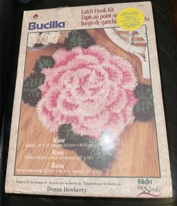 NEW Vintage Bucilla Donna Dewberry Latch Hook Kit "Rose" Rug or Wall 25” X 16” - Picture 1 of 3