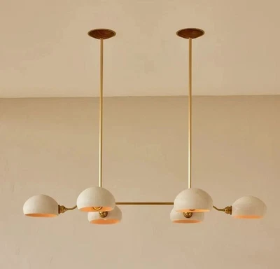 Baker Chandelier Six Arm Brass Modern ceiling chandelier - Image 1 of 4