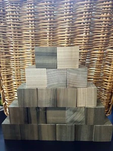 20 Piece Wooden 2 Inch 2” Blocks Square Cubes DIY Baby Shower Activity Wood - Picture 1 of 5