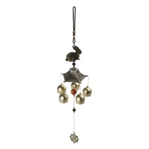 Vintage Rabbit Wind Chime Hanging Windchime Garden Front Door Decor - Picture 1 of 8