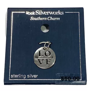 Nuevo Belk Silverworks Southern Charm Plata Esterlina Love Arrow Dije Redondo 925 - Imagen 1 de 3