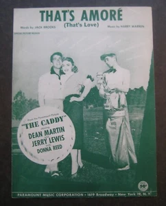 That's Amore from "The Caddy" by Dean Martin sheet music Jerry Lewis Donna Reed - Picture 1 of 4