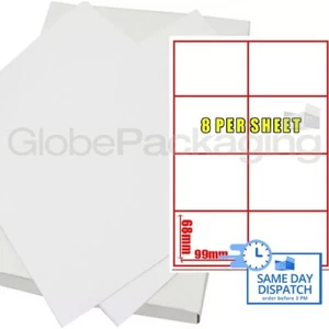 20 Sheets Of Printer Address Labels - 8 Per Page Sheet - Picture 1 of 5