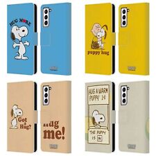 OFFICIAL PEANUTS SNOOPY HUG LEATHER BOOK WALLET CASE FOR SAMSUNG PHONES 4