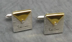 2er Set Vintage Pierre Cardin Manschettenknöpfe silber & goldfarben 1,5 cm - Bild 1 von 3