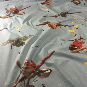 Planes Parachute Blue Novelty Design Fabric Cotton Kids Children 55" Width - Picture 1 of 4
