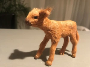 Tierfigur Figur Kuh Kalb Fell Haar Deko Sammler Kunst alt antik Sammler - Bild 1 von 3