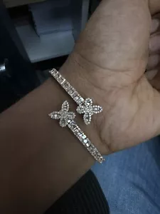 Brazalete mariposa diamante baguette natural redondo y 5,64 quilates, oro rosa - Imagen 1 de 5