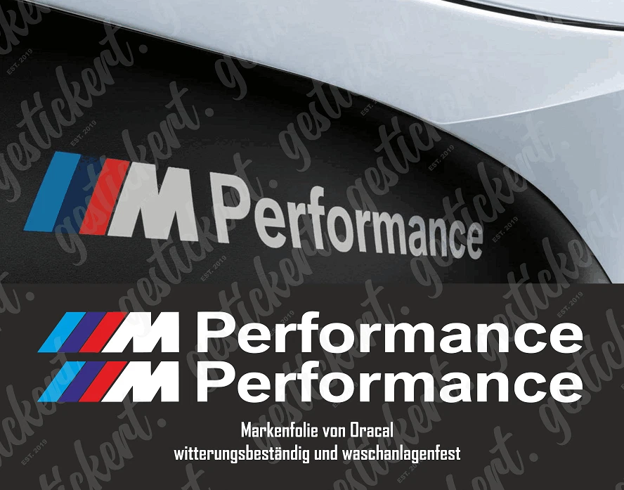2x 30 cm M Performance Pegatina Sticker Decal para BMW M3 M4 M5 Tuning Coche