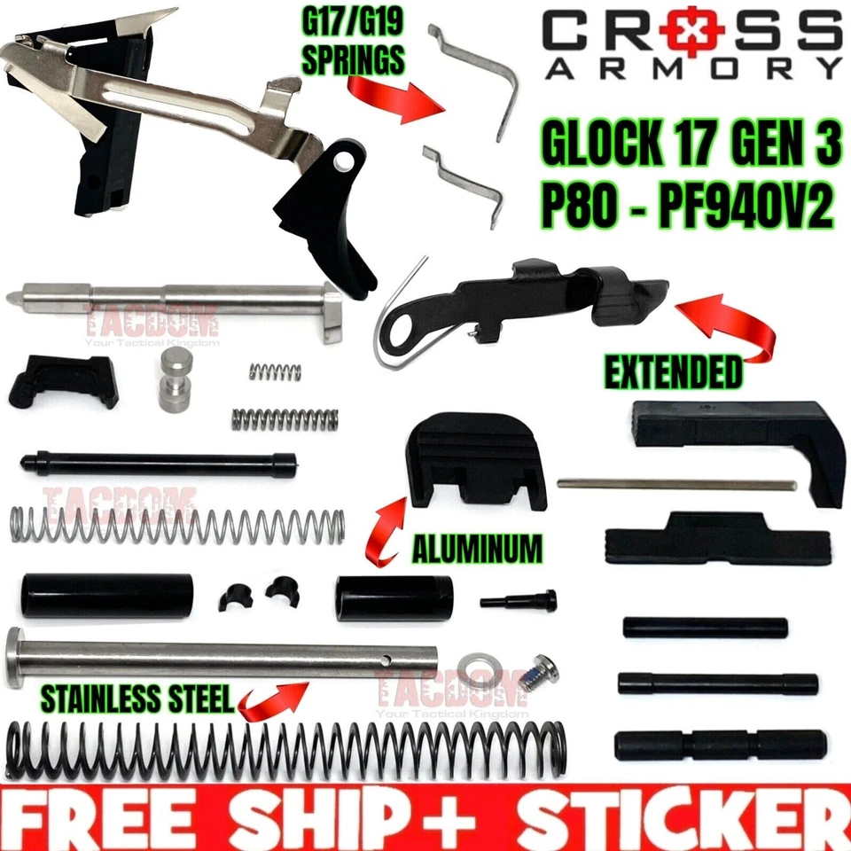 Cross Armory Standard Lower Frame Parts Kit for Glock 17 & 19 Gen 3