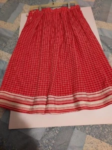 Vintage Liz Claiborne Pleated Long Skirt Red Plaid Size 10 - Picture 1 of 6