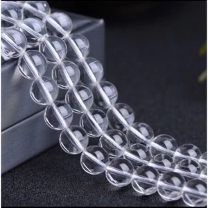 1 Strand Natural Clear Quartz 6mm 8mm 10mm Round Loose Stone 15.5 “ Long Gemston - Picture 1 of 5