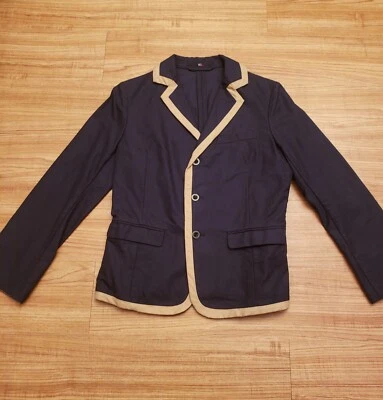 Jaqueta camisa blazer remo azul marinho feminina 45R 45rpm Japão tamanho 2 pequena nova com etiquetas - Imagem 1 de 4