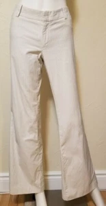 Banana Republic Womens Size 6 Ryan Fit White Black Striped Dress Pants Inseam 32 - Picture 1 of 5
