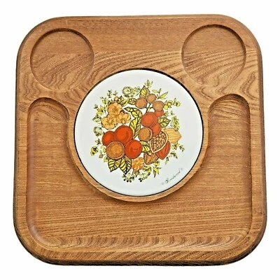 Tablero de queso de madera vintage charcutería carne vino bandeja retro cerámica Goodwood Foto 1 de 3