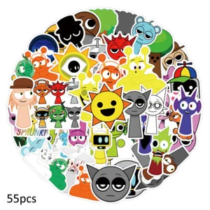 55PCS Sprunki Children's Stickers, Waterproof REMOVABLE Water Bottle Stickers ～ - Picture 1 of 8