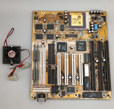 Mainboard Gigabyte GA-586ATV Rev. 4B Sockel 7 Intel 430VX, AMD K5-PR166ABR, RAM - Bild 1 von 4