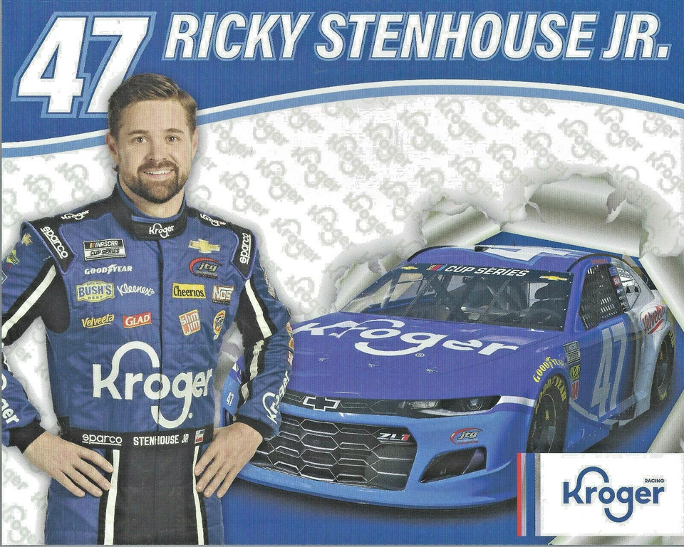 Tarjeta postal de la serie NASCAR 2020 Ricky Stenhouse Jr "Kroger Camaro JTG" #47 Foto 1 de 1