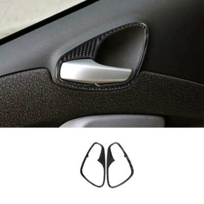 Cubierta de marco de manija de puerta interior de coche de fibra de carbono para Benz Smart Fortwo 2011-15 Foto 1 de 4