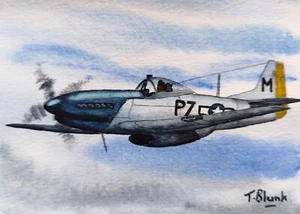 ORIGINAL AQUARELL - North American P-51 Mustang. - Picture 1 of 1