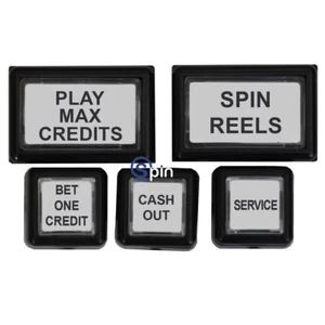 Juego de botones IGT ranura S con LED de 6,3 voltios y calcomanías (Nuevo) ** Envío gratuito** (BS-014) - Imagen 1 de 1
