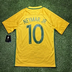 NEW 2016 Brazil Neymar Jr Jersey Shirt Kit Yellow Home Nike Olympics Medium Tags - Picture 1 of 16