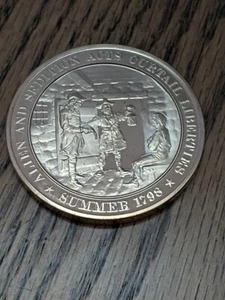 Franklin Mint Bronze Coin 1.75" Dia Alien and Sedition Acts Curtail Liberties - Picture 1 of 4