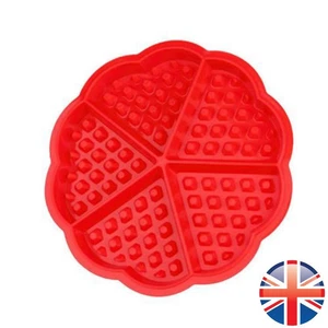 *UK Seller* Silicone Mini Round Waffles Pan Cake Baking Mould Mold Waffle Tray - Picture 1 of 3