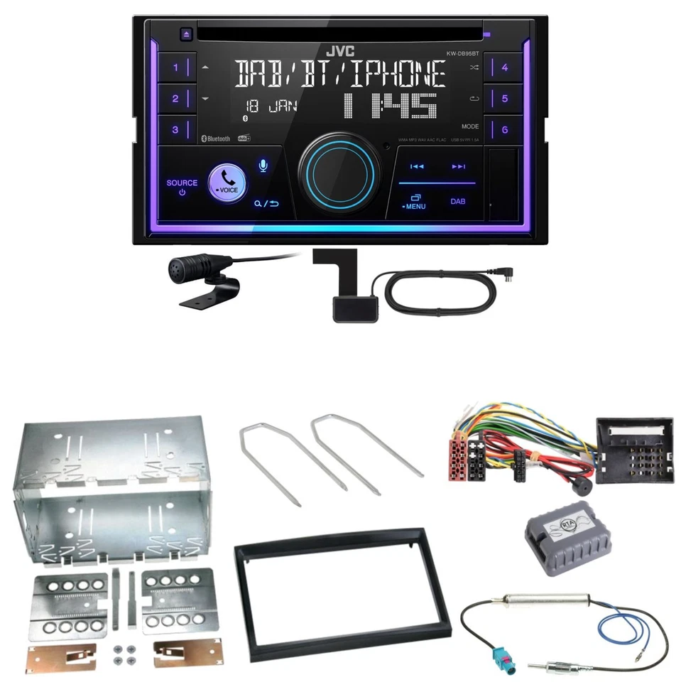 JVC KW-DB95BT Bluetooth DAB CD USB Einbauset für Peugeot 207 307 Partner Expert - Bild 1 von 1