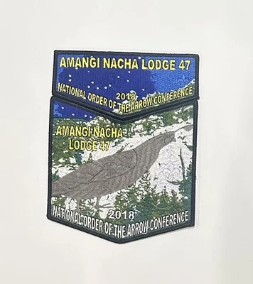 OA FLAP PATCH 2-PIECE AMANGI NACHA LODGE 2018 NOAC NIGHT THEME RARE - Image 1 of 2
