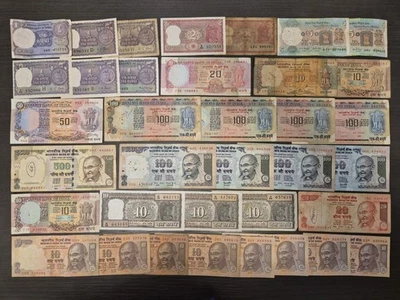 Lote de 36 billetes antiguos de la India F-XF Foto 1 de 2