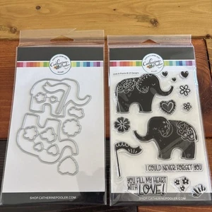 New Catherine Pooler Designs Clear Stamps And Dies Love-a-phants Elephant - Picture 1 of 8