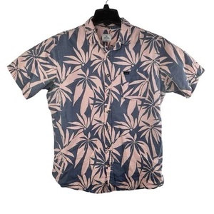 Rip Curl Palm Tree Print Pink Hawaiian Aloha Short Sleeve Shirt Men’s XL EUC - Picture 1 of 4