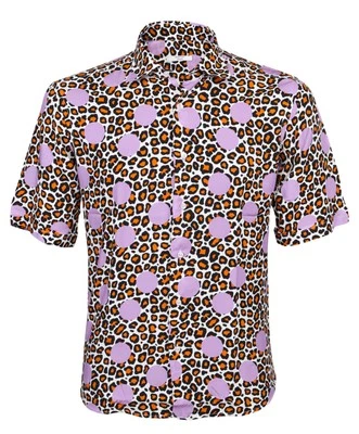 CAMISA ADRIANO LANGELLA NUEVA CON ETIQUETAS Blanco Negro Animal Print Lujo Italia L Foto 1 de 2