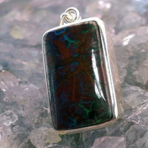 "Shadow's Kiss" Queensland Boulder Opal 53.00ct S925 Handmade Silver Pendant - Picture 1 of 10