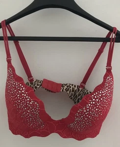 Reggiseno push up Victoria's Secret reversibile abbraccio segreto rosso strass taglia 36D - Foto 1 di 5