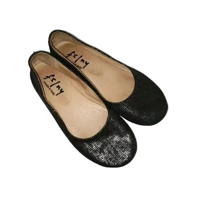 French Sole FS/NY Italy Zeppa Ballet Flats Wedge Dark Blue Leather Shoes Wm 6US - Image 1 of 4