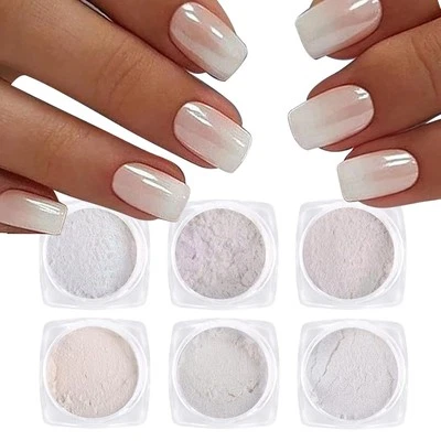 GZSYY Pearl Powder Nail Chrome Spiegel Glitzerpuder, 6 Stück Chamäleon Metallic Nail A