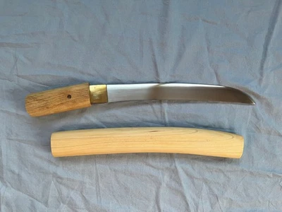 Японский короткий меч ручной работы вакидзаси из углеродистой стали ширасайя кодати  - Изображение 1 из 4