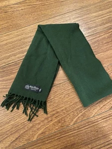 Henri Henri Montreal Canada Luxury Brand 100% Wool Scarf Vintage Green - Picture 1 of 4