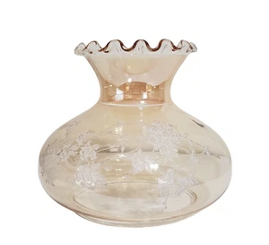 Pantalla de lámpara de huracán vintage transparente ahumada con flores se adapta a soporte/instalador de 7" - Imagen 1 de 6